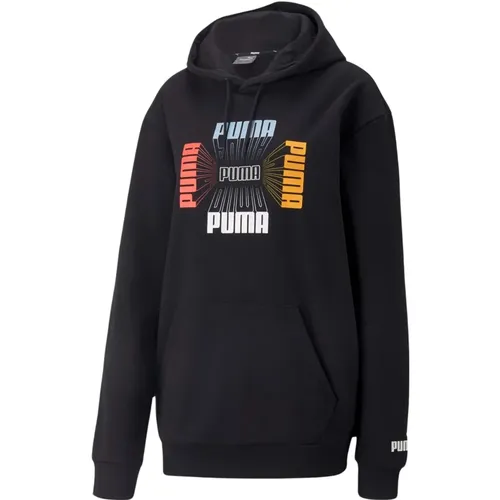 Essentials+ Logo Repeat Graphic Hoodie , Herren, Größe: M - Puma - Modalova