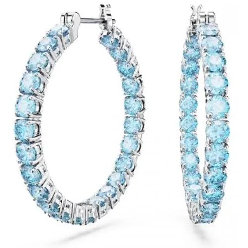 Matrix Hoop Earrings, Rhodium Plated , female, Sizes: ONE SIZE - Swarovski - Modalova