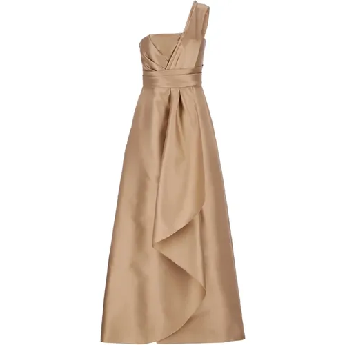 One Shoulder Dress with Drapping Detail , female, Sizes: M, S - alberta ferretti - Modalova