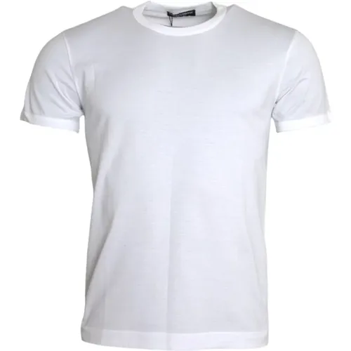 Cotton T-Shirt with Round Neck and Short Sleeves , male, Sizes: 4XL, 2XL, M - Dolce & Gabbana - Modalova