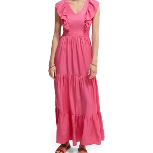 Ärmelloses Kleid Einfarbiges Logo Sichtbar , Damen, Größe: S - Scotch & Soda - Modalova