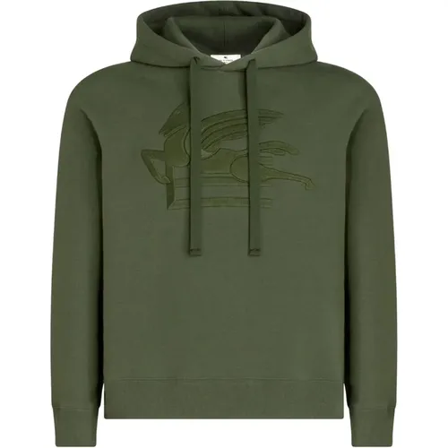 Logo-Embroidered Cotton Hoodie , male, Sizes: XL, 2XL, M, L - ETRO - Modalova