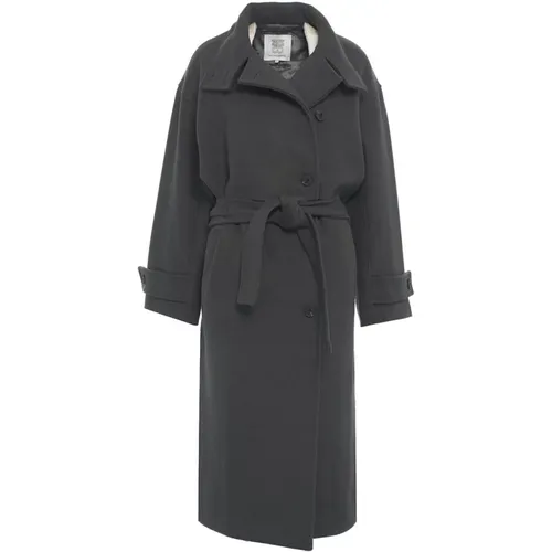 Grey Belted Winter Coat Aw24 , female, Sizes: S, XS - Second Female - Modalova