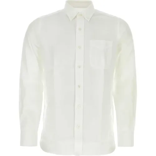 Weißes Lyocell-Shirt - Klassisches Modell,Stylische Hemden - Tom Ford - Modalova