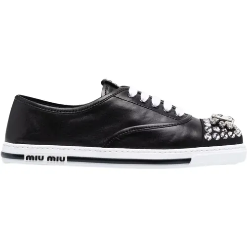 Ss22 Sport Shoes, Leather, Rubber Sole , female, Sizes: 3 UK - Miu Miu - Modalova