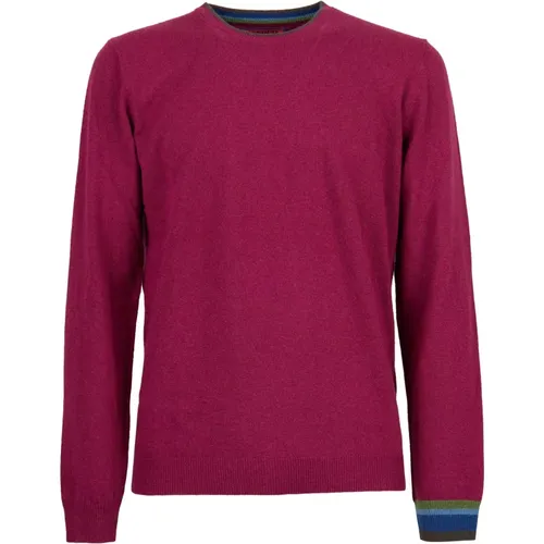 Fuchsia Wollmischung Crew-Neck Pullover - Gallo - Modalova