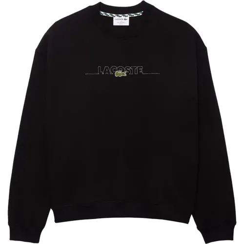 Schwarzer Baumwollpullover mit Krokodil-Logo , Herren, Größe: S - Lacoste - Modalova