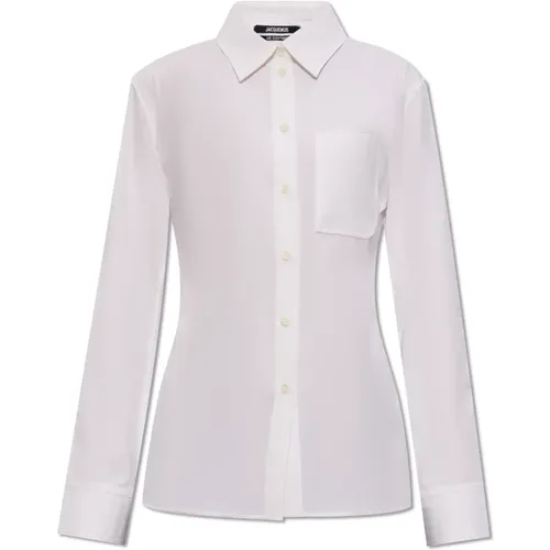 Cotton shirt with opening , female, Sizes: L, S - Jacquemus - Modalova