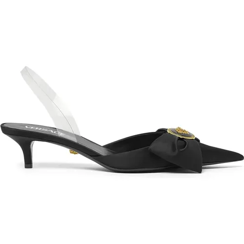 PVC Ankle Strap Kitten Heel , female, Sizes: 4 UK, 3 UK - Versace - Modalova