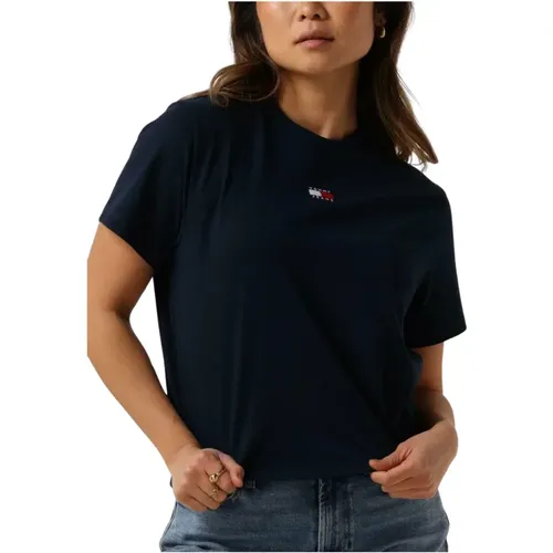 Damen Badge Tee Dunkelblau , Damen, Größe: XL - Tommy Jeans - Modalova