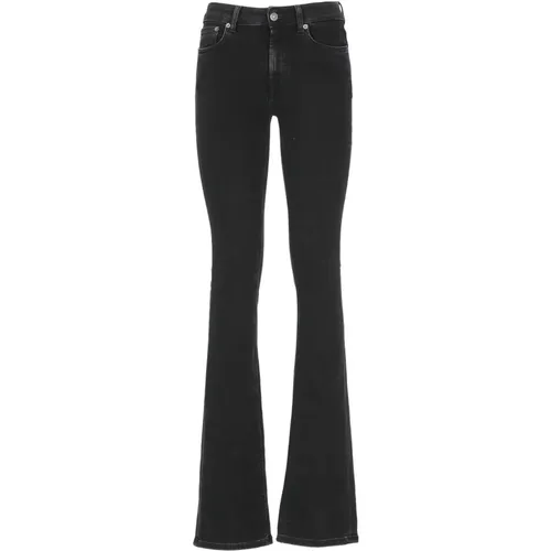 Schwarze Baumwoll-Damenjeans mit Juwelknöpfen , Damen, Größe: W30 - Dondup - Modalova