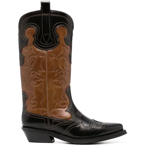 Embroidered Western Boots , female, Sizes: 4 UK - Ganni - Modalova