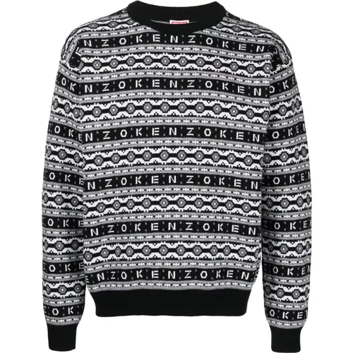 Black Striped Wool Sweater , male, Sizes: L, M, S - Kenzo - Modalova
