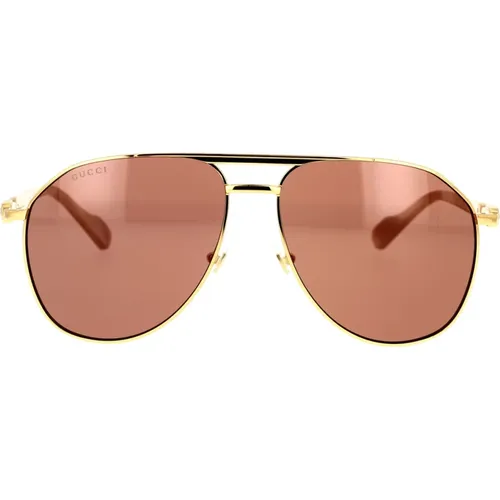 Vintage-inspired Oversized Pilot Sunglasses , male, Sizes: 59 MM - Gucci - Modalova