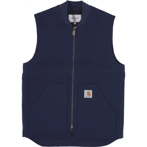 Klassische Weste Blau Rigid - Streetwear Kollektion , Herren, Größe: XL - Carhartt WIP - Modalova