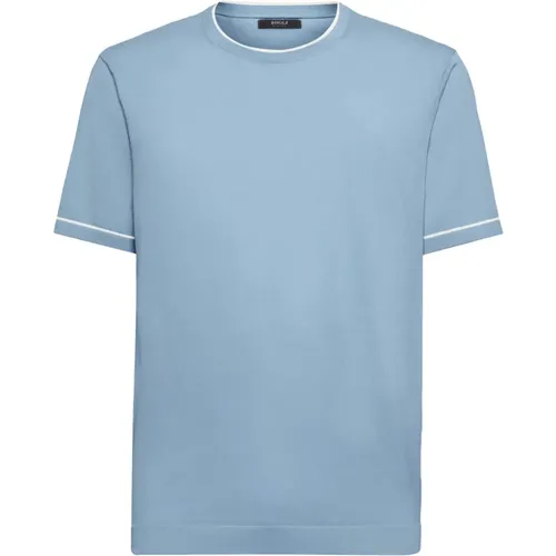 Baumwoll-Crêpe-Strick-T-Shirt,Baumwoll-Crêpe-Strick T-Shirt,Knitwear - Boggi Milano - Modalova