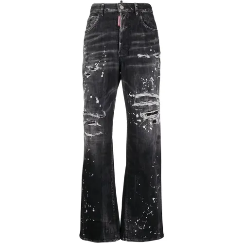 Distressed Bootcut Jeans , Damen, Größe: XS - Dsquared2 - Modalova