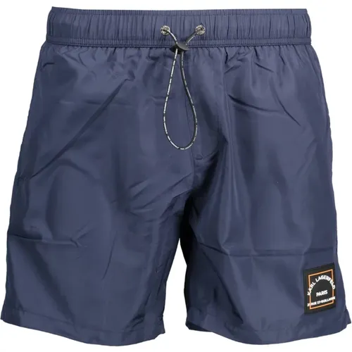 Blaue Badehose Boxer-Stil Badehose - Karl Lagerfeld - Modalova