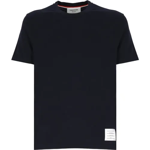 Wool T-shirt with Iconic Logo , male, Sizes: M, XL, L - Thom Browne - Modalova
