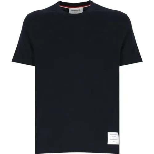 Wool T-shirt with Iconic Logo , male, Sizes: XL, L - Thom Browne - Modalova