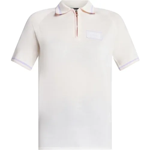 Striped Polo Shirt with Logo Trim , male, Sizes: M, XL, L, S - Versace - Modalova