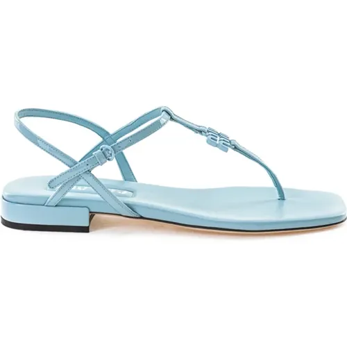 Blaue Lack-Sandalen , Damen, Größe: 38 EU - Miu Miu - Modalova