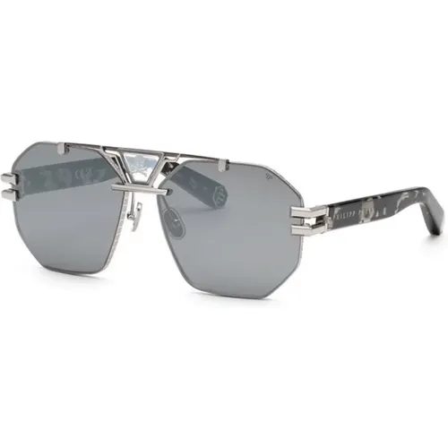 Bold Silver Mirror Sunglasses , male, Sizes: 63 MM - Philipp Plein - Modalova