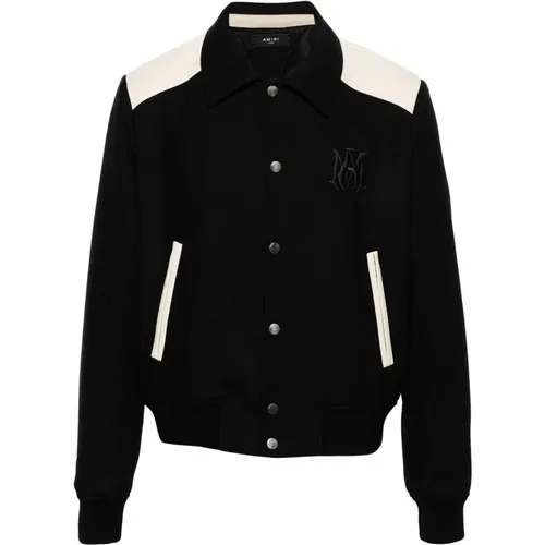 Wool Blend Leather Jacket , male, Sizes: L, M, XL - Amiri - Modalova