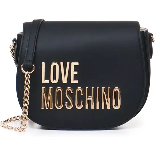 Shoulder Bag with Gold Logo , female, Sizes: ONE SIZE - Love Moschino - Modalova