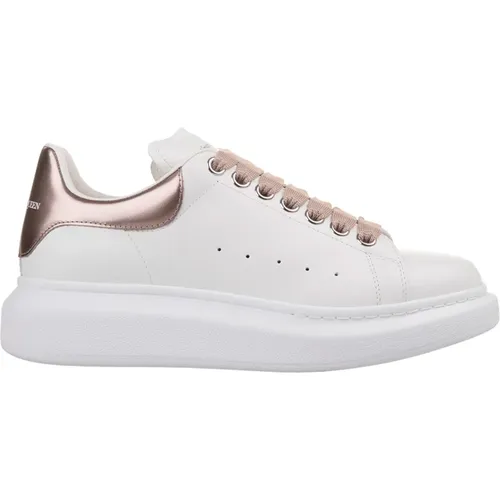 Weiße Rosa Metallic Leder Sneakers , Damen, Größe: 39 1/2 EU - alexander mcqueen - Modalova