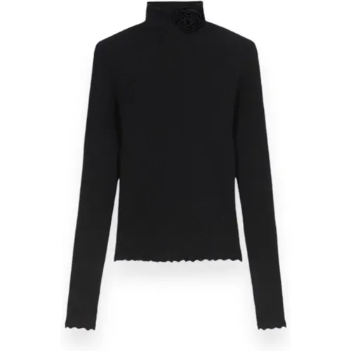 Gerippter Rollkragenpullover , Damen, Größe: M - Blumarine - Modalova