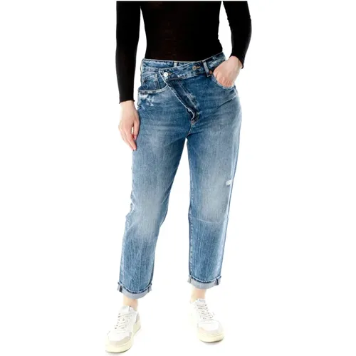 Cosy Loose Fit Midwaist Jeans , Damen, Größe: W30 - Le Temps Des Cerises - Modalova