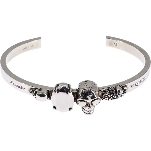 Iconic Skull Bracelet Silver , male, Sizes: M - alexander mcqueen - Modalova