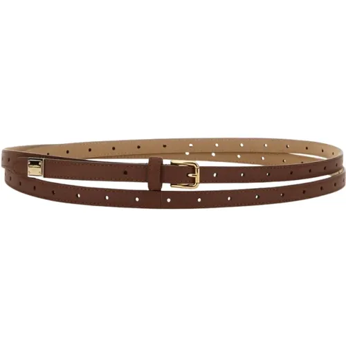 Logo Leather Belt Made in Italy , female, Sizes: 80 CM, 85 CM - Dolce & Gabbana - Modalova