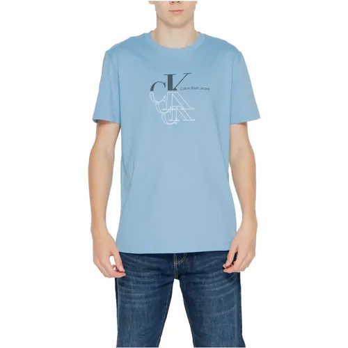 Monogram Echo Herren T-Shirt Frühling/Sommer , Herren, Größe: XL - Calvin Klein Jeans - Modalova