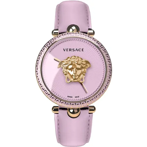 Palazzo Empire Leather Watch Pink , female, Sizes: ONE SIZE - Versace - Modalova