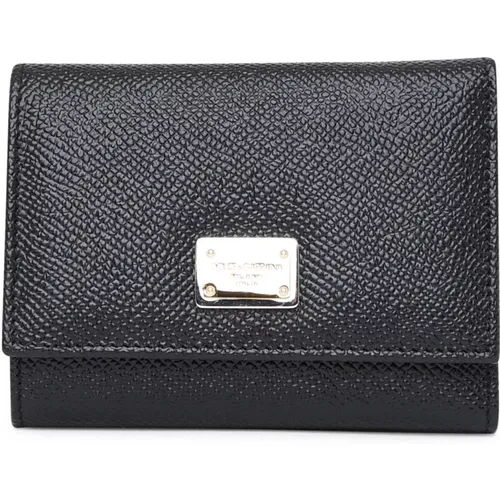 Portafoglio Dauphine IN Pelle Nero , female, Sizes: ONE SIZE - Dolce & Gabbana - Modalova