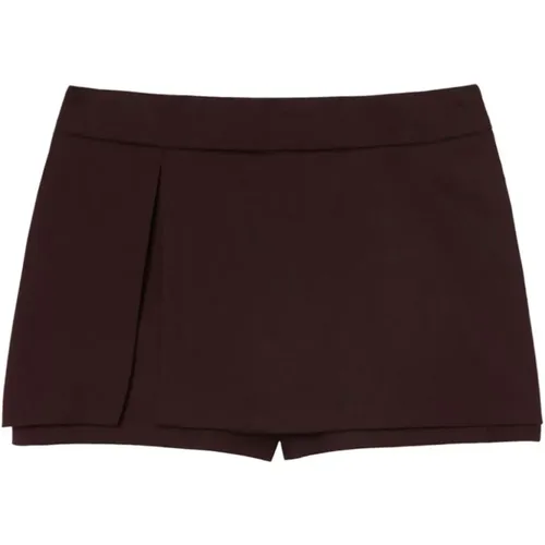 Bordeaux Wollmischung Twill Shorts - pinko - Modalova