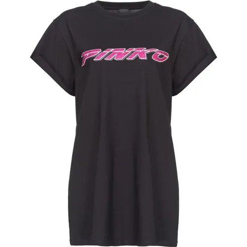 T-Shirt mit Strasssteinen Pinko - pinko - Modalova