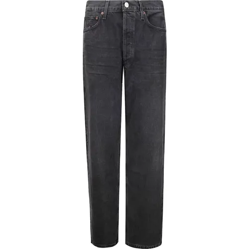 Wide Leg Frayed Hem Jeans Trousers , male, Sizes: W31, W34, W29, W30, W32 - Agolde - Modalova