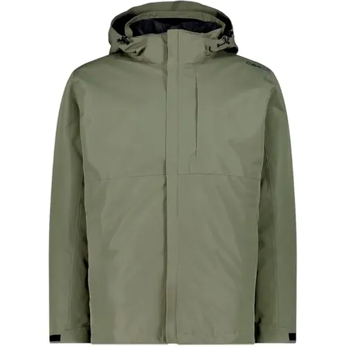 Grüne 3-in-1 Wasserdichte Jacke , Herren, Größe: 2XL - CMP - Modalova