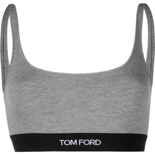Grey Logo Underband Square Neck , female, Sizes: L, M - Tom Ford - Modalova