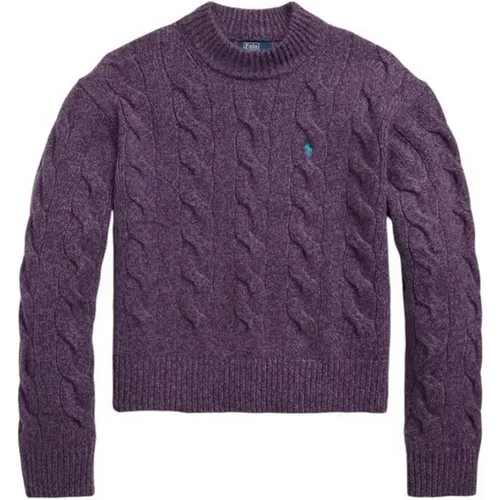 Cable Knit High Neck Sweaters , female, Sizes: M - Ralph Lauren - Modalova