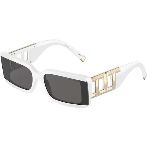 Weiß/Dunkelgrau Sonnenbrille , Damen, Größe: 62 MM - Tiffany - Modalova