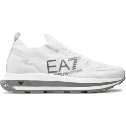 Weiße Sneakers mit Seitenlogo , Herren, Größe: 45 1/3 EU - Emporio Armani EA7 - Modalova