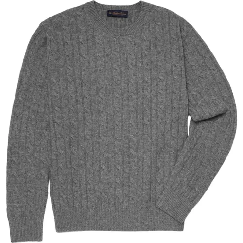 Kabel-Knit-Crew-Hals-Pullover , Herren, Größe: L - Brooks Brothers - Modalova