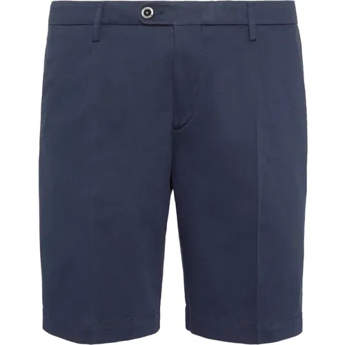 Stretch-Bermuda-Shorts aus Baumwolle und Tencel , Herren, Größe: L - Boggi Milano - Modalova