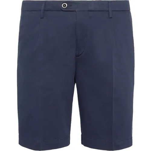 Stretch-Bermuda-Shorts aus Baumwolle und Tencel , Herren, Größe: S - Boggi Milano - Modalova
