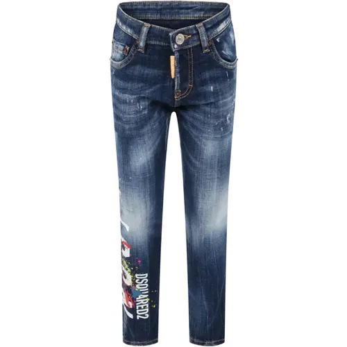 Kinder Jeanshose mit Icon-Print - Dsquared2 - Modalova