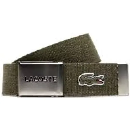 Grüner Krokodil Bestickter Gürtel - Lacoste - Modalova